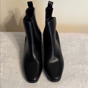Black Leather Ankle Boots